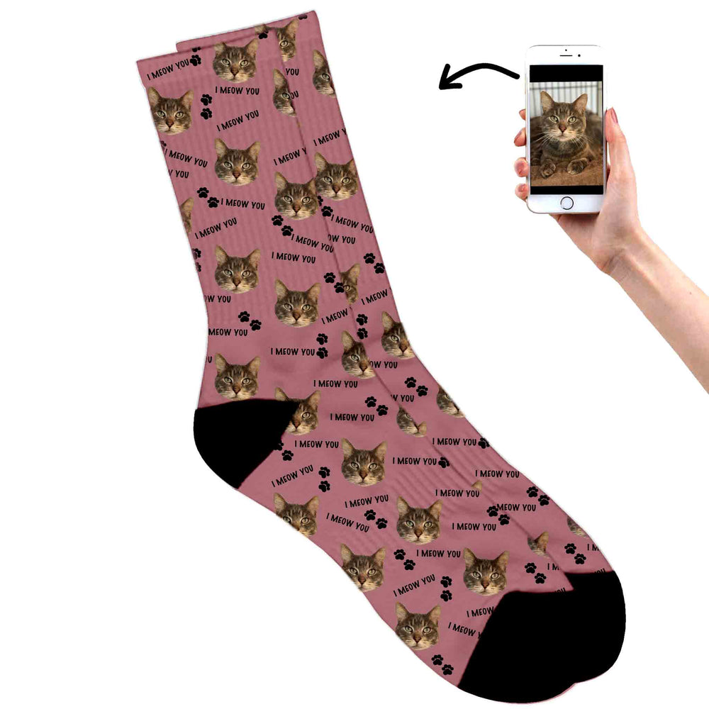 Meow Cat Socks - Customised Cat Socks